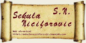 Sekula Nićiforović vizit kartica